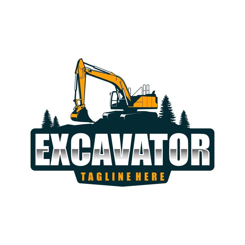 excavator logo template vector