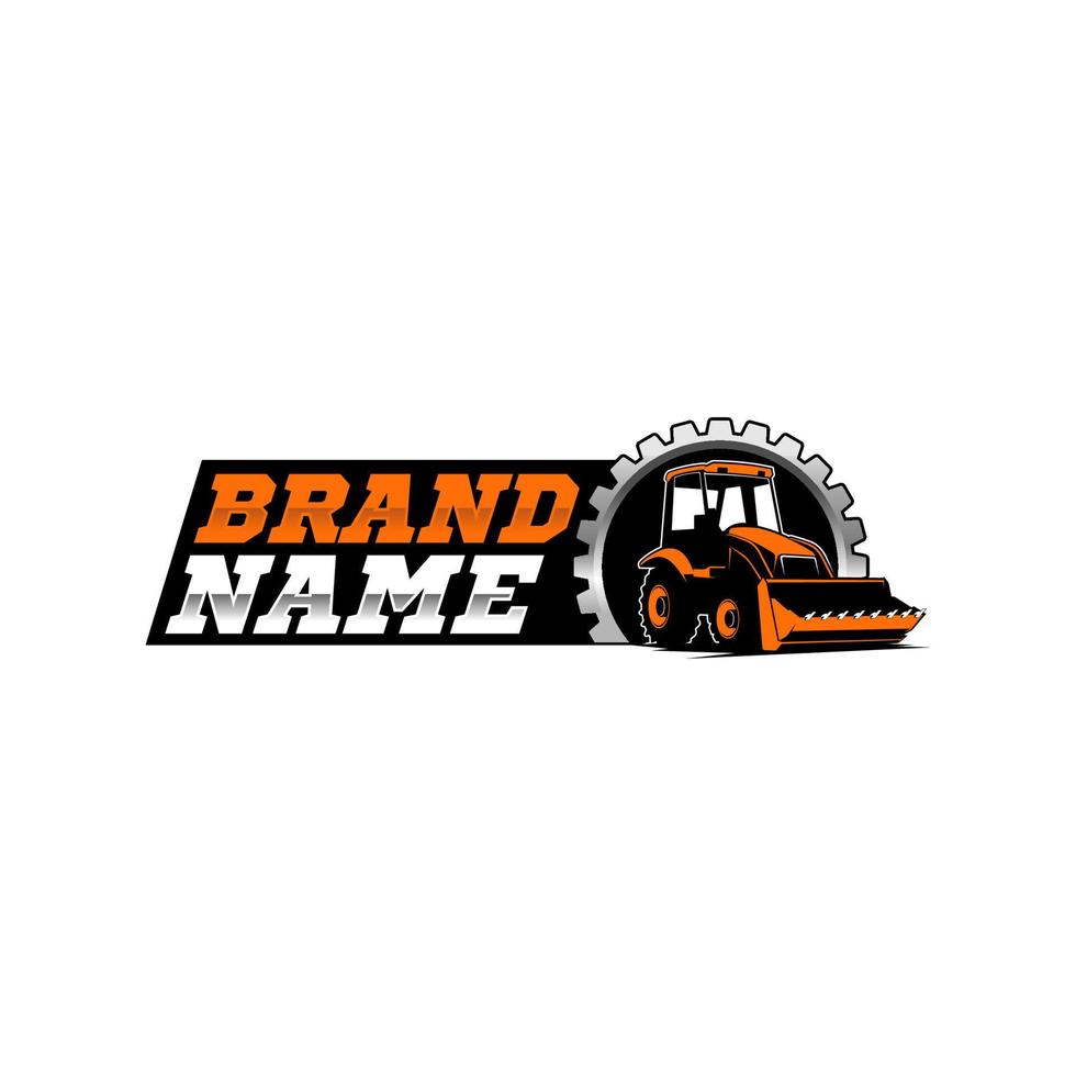 bulldozer logo template vector