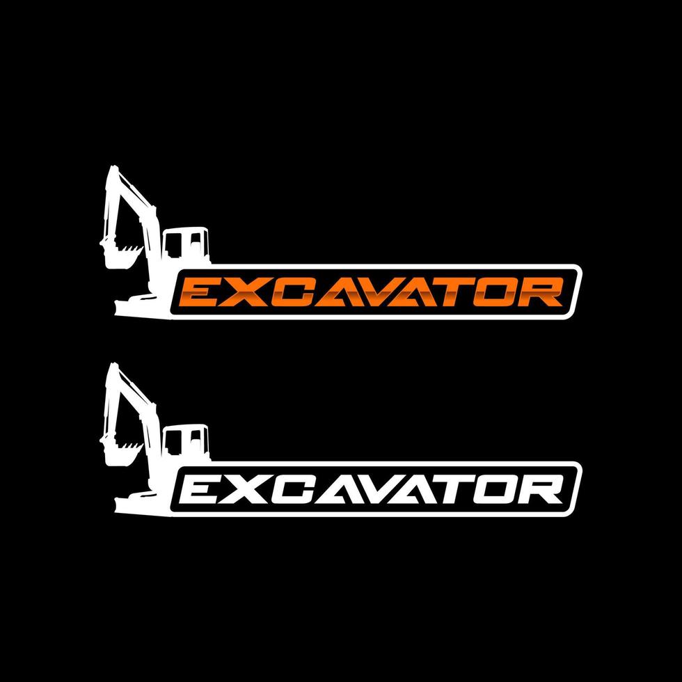 excavator logo template vector