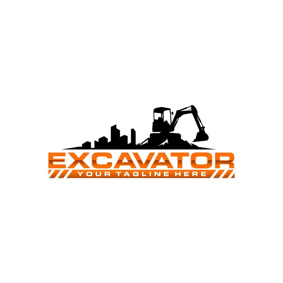 excavator logo template vector