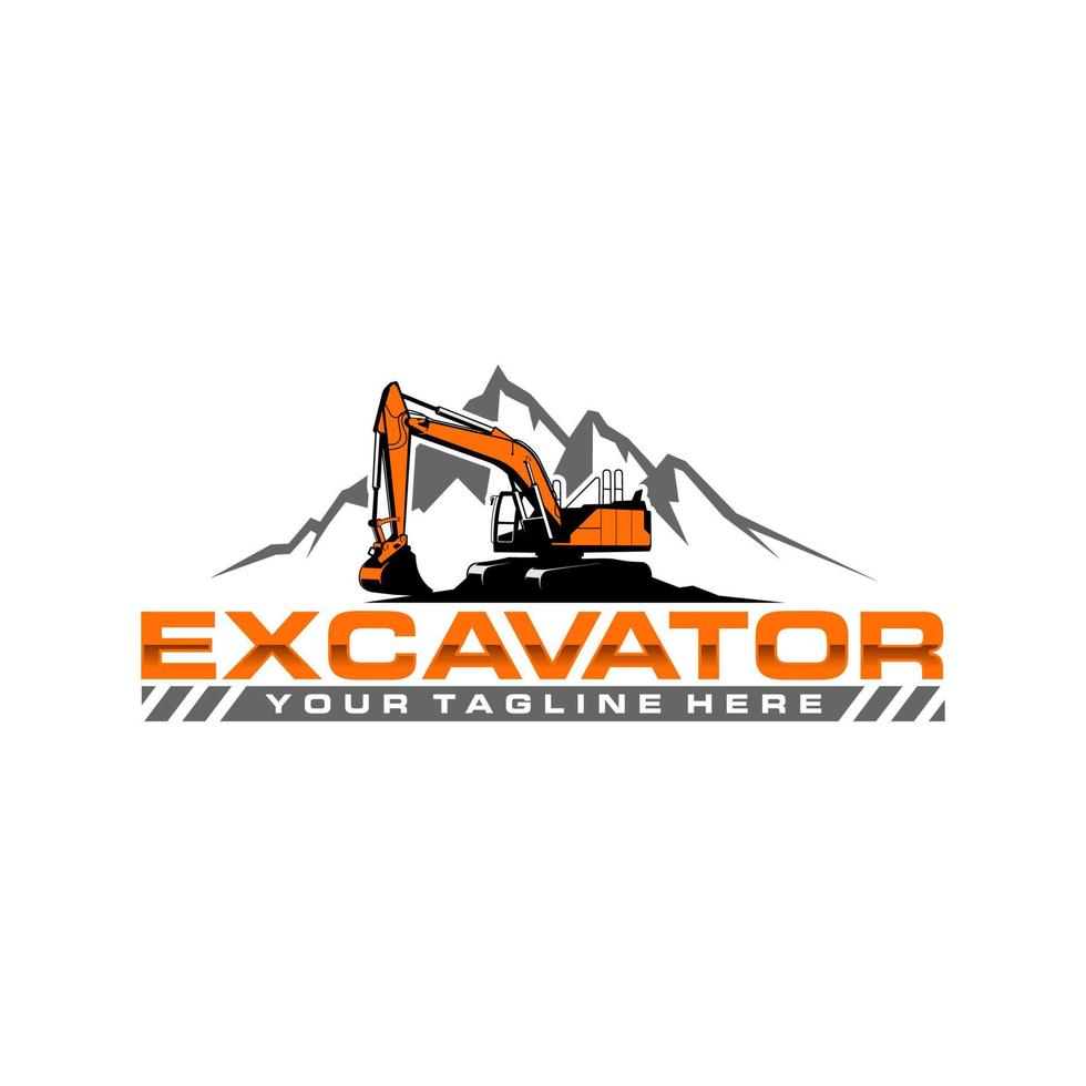 plantilla de logotipo de excavadora vector