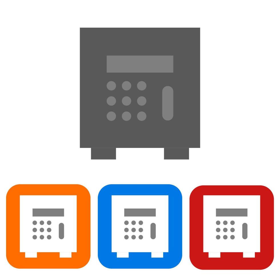 vector safe box icon. simple flat style color editable illustration