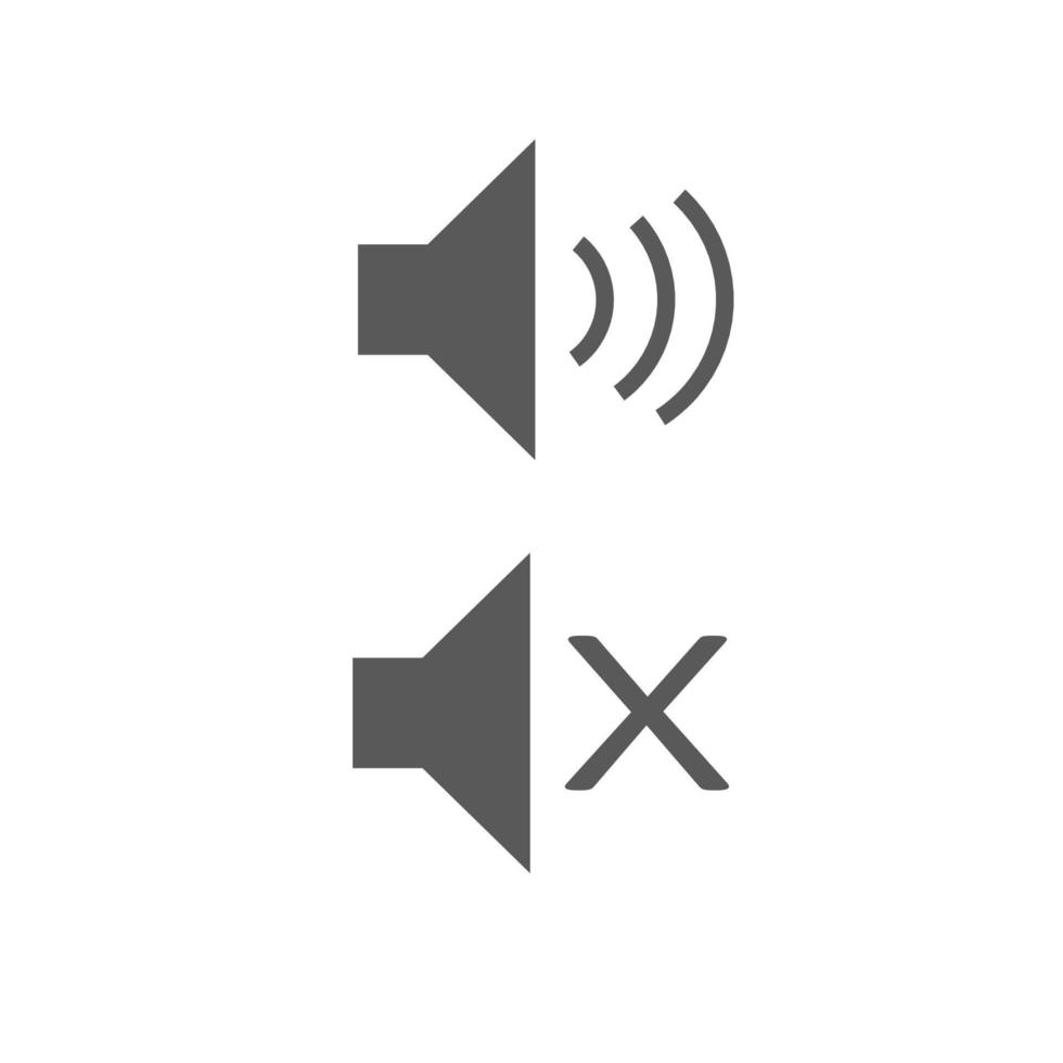 vector icon sound on and silent sound on white background