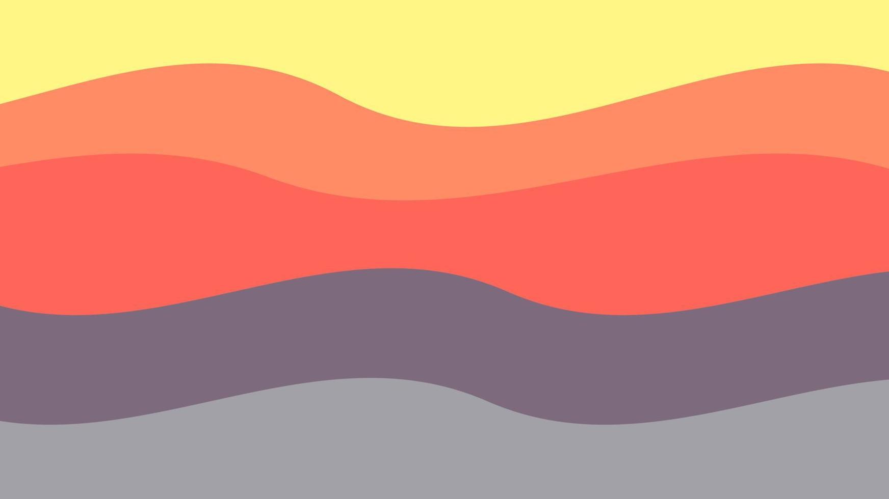 colorful wave abstract background template with sunset color theme vector