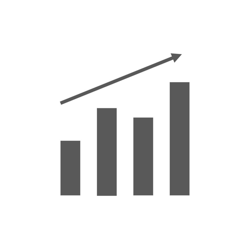 gráfico de mercado de valores de negocios de icono de vector sobre fondo blanco