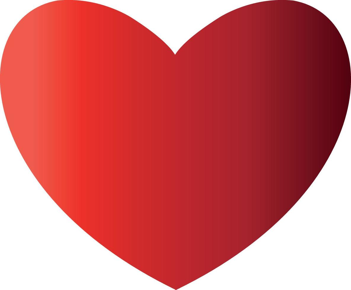 Realistic red heart with shadow - stock vector