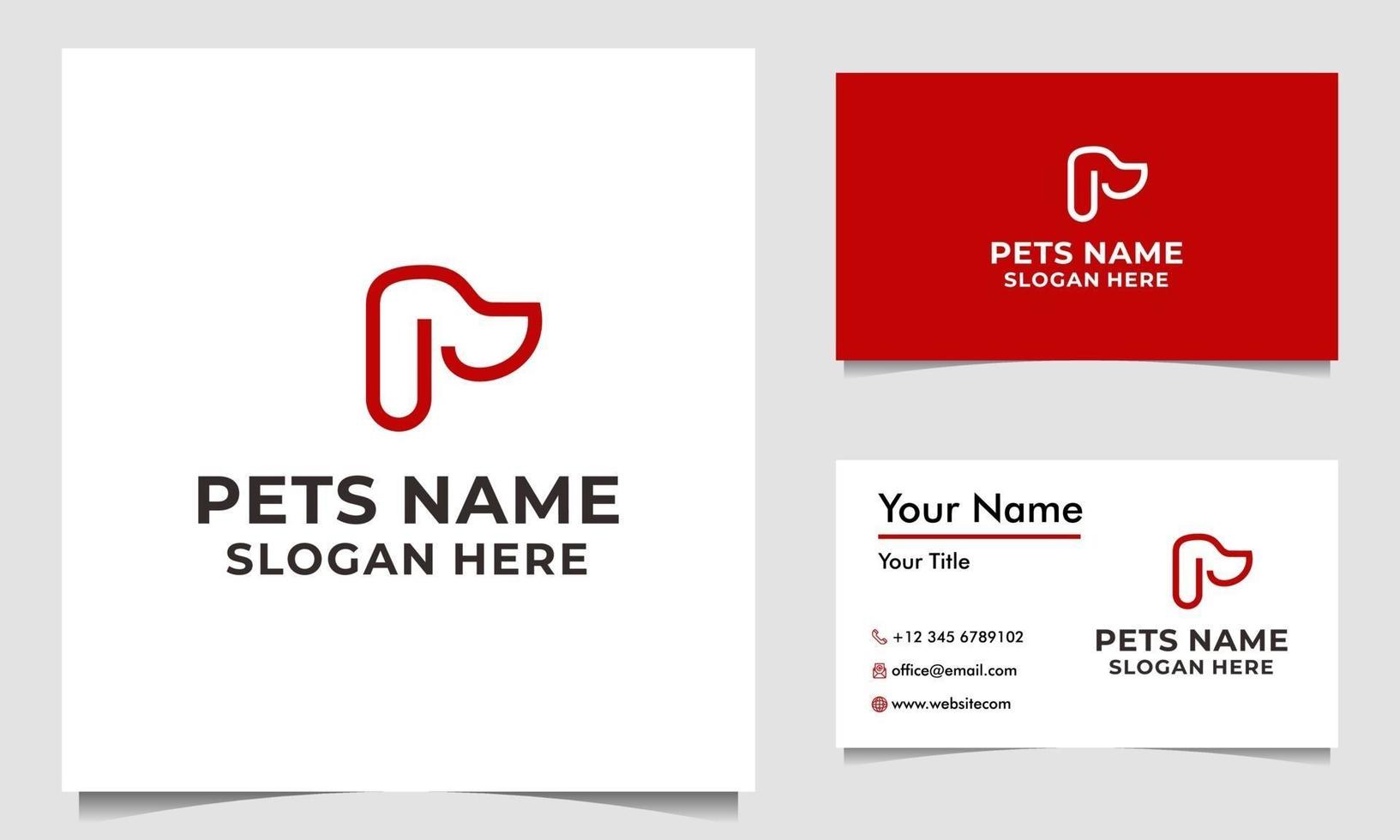 Simple Line Art Dog Logo Design vector Illustration