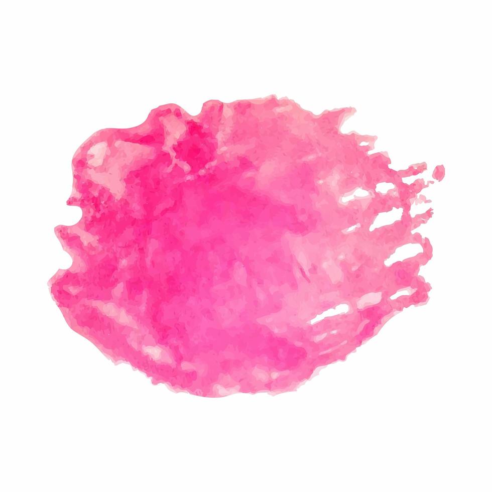 Pink watercolor stain isolated on white background vector