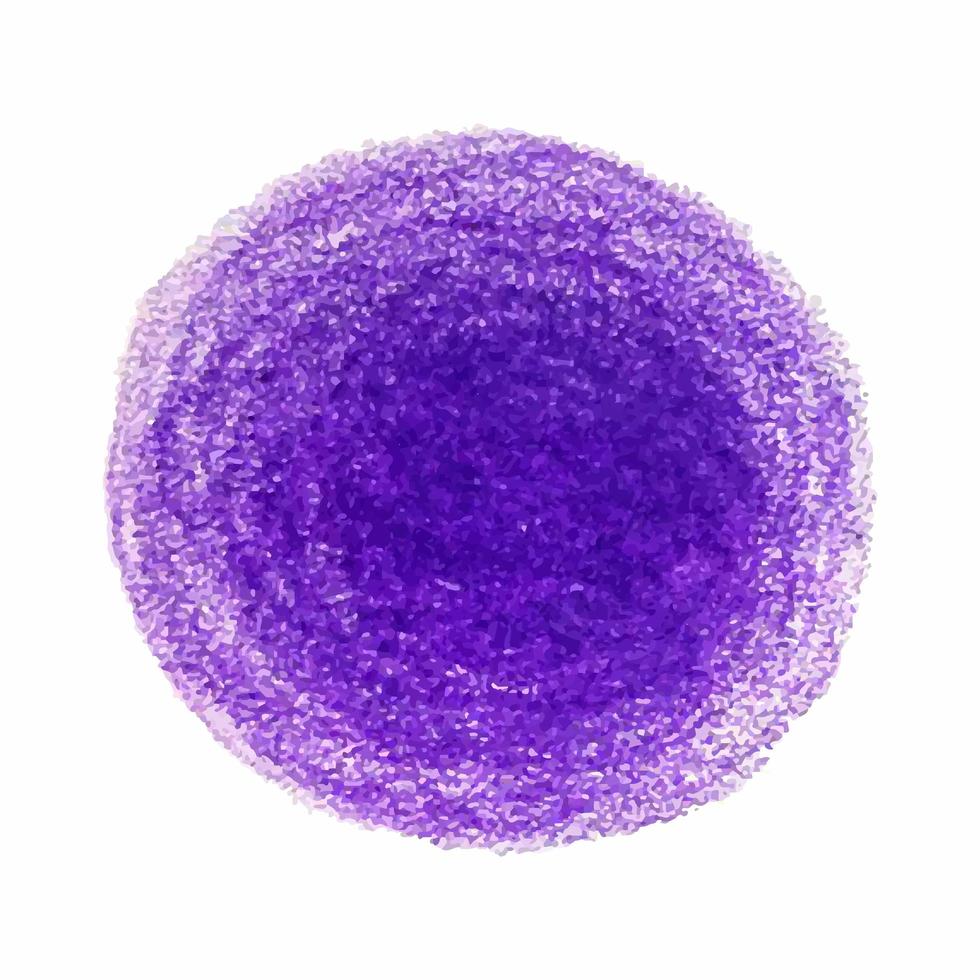 Mancha de textura de garabato de crayón púrpura aislada sobre fondo blanco vector