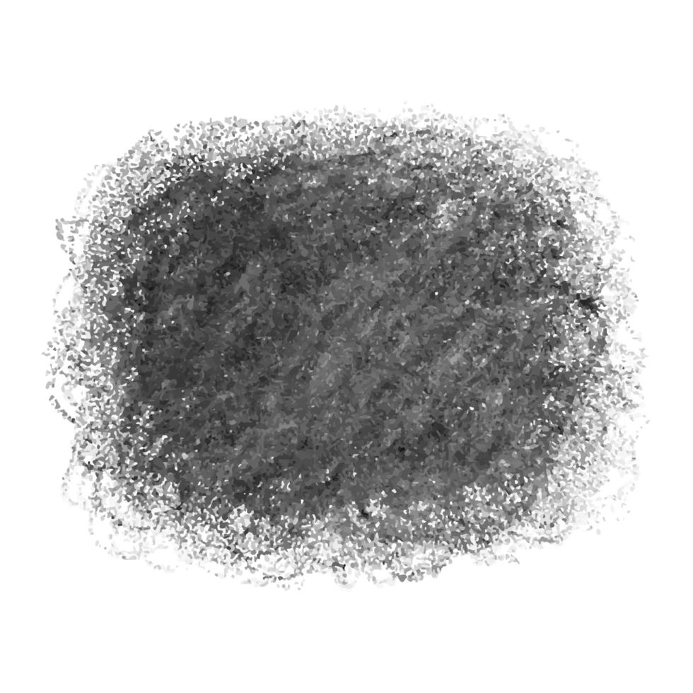 Black crayon scribble texture stain isolated on white background vector