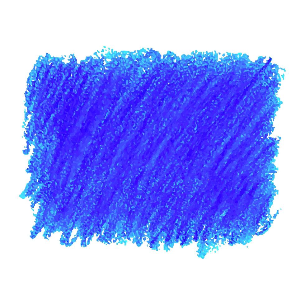 Blue crayon scribble texture stain isolated on white background vector