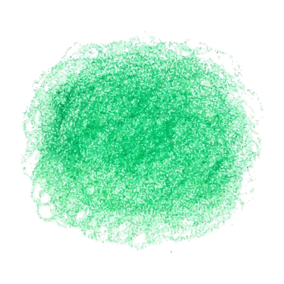 Green crayon scribble texture stain isolated on white background vector