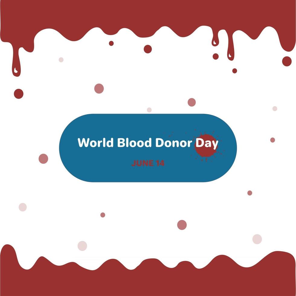 WORLD BLOOD DONOR DAY WITH RED BORDER ON WHITE BACKGROUND vector