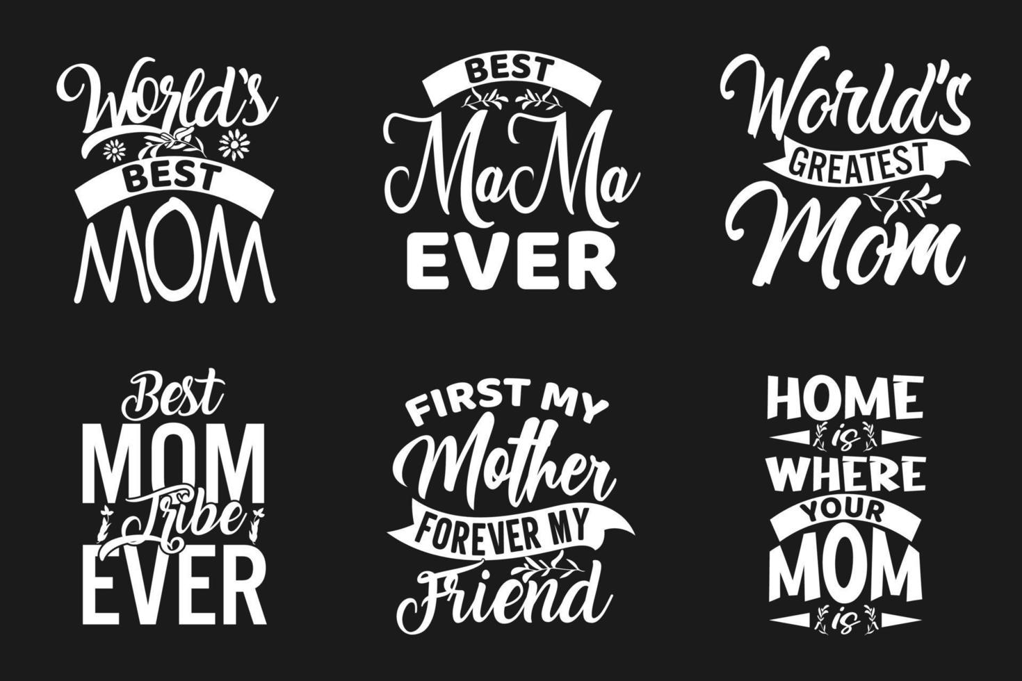 Mother's day t shirt design bundle vector