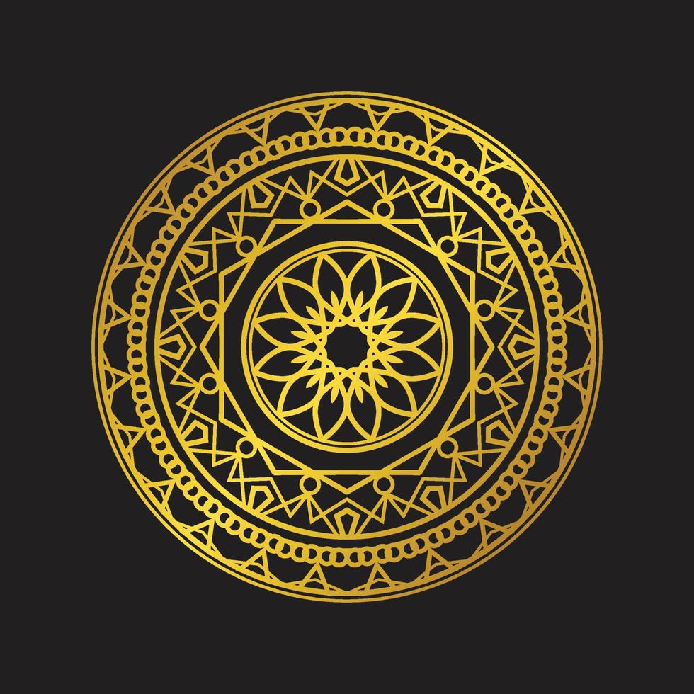 luxury golden color mandala ornament design vector