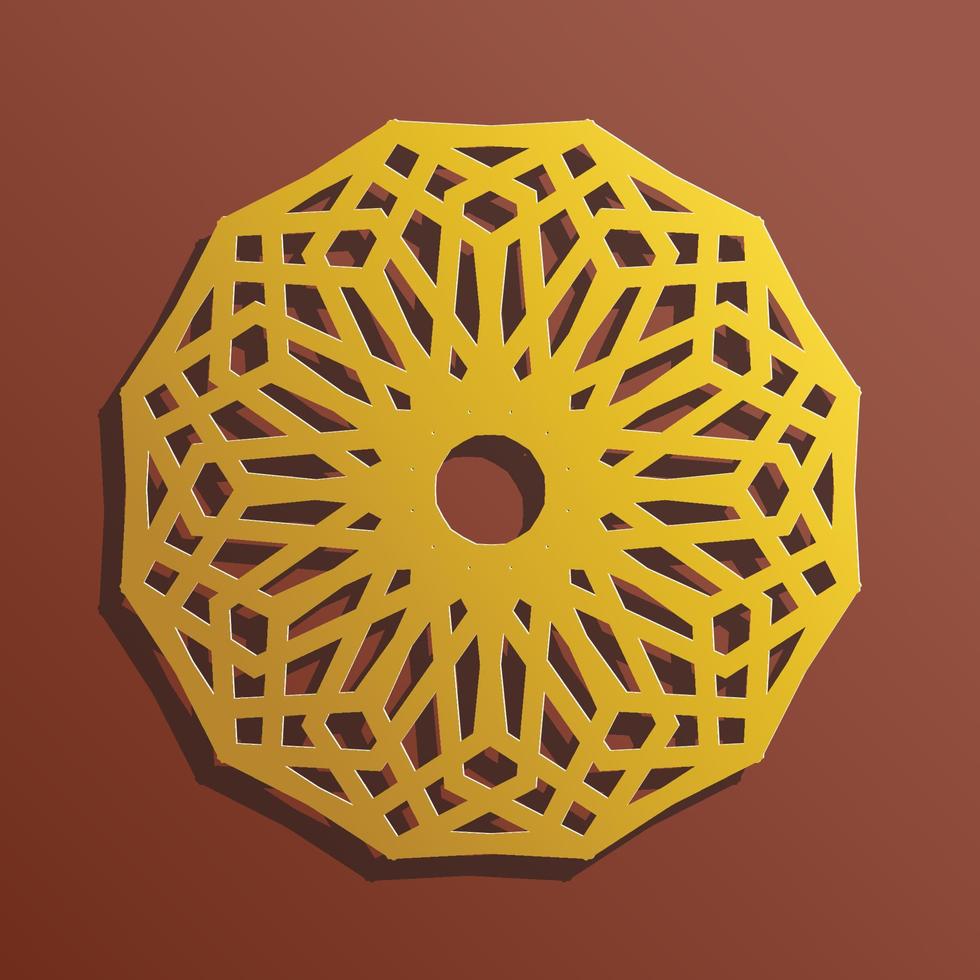 mandala luxury circle style gold color decoration islamic elegant ornament object vector graphic