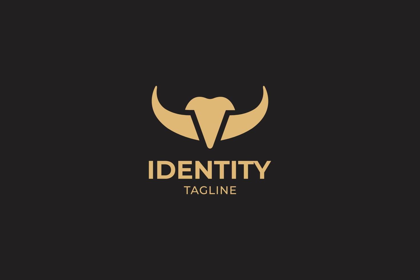 simple elegant bull head premium logo, memorable unique concept design vector