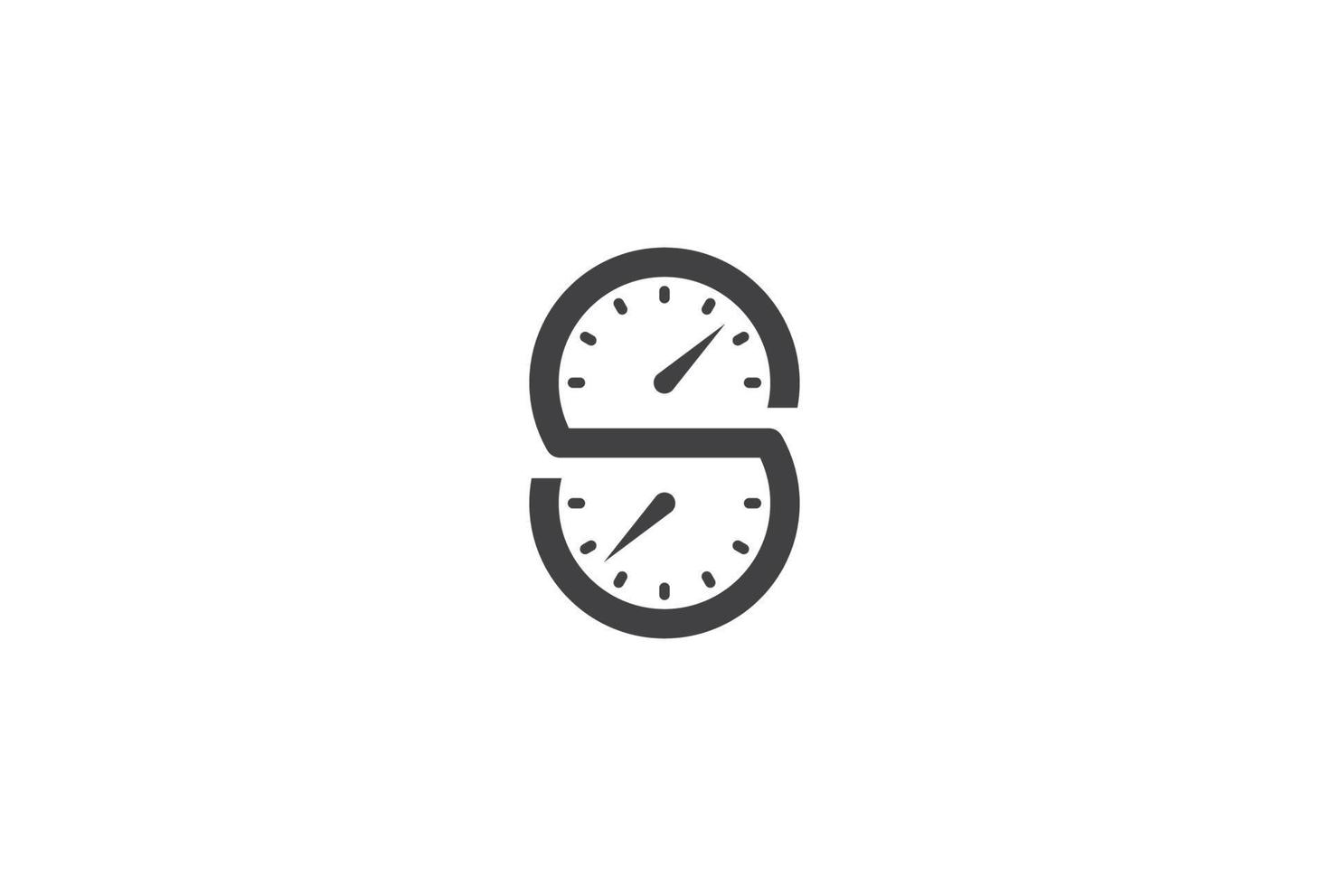 elegante logotipo moderno de letra s combinado con velocímetro o elemento de reloj, concepto de diseño único vector