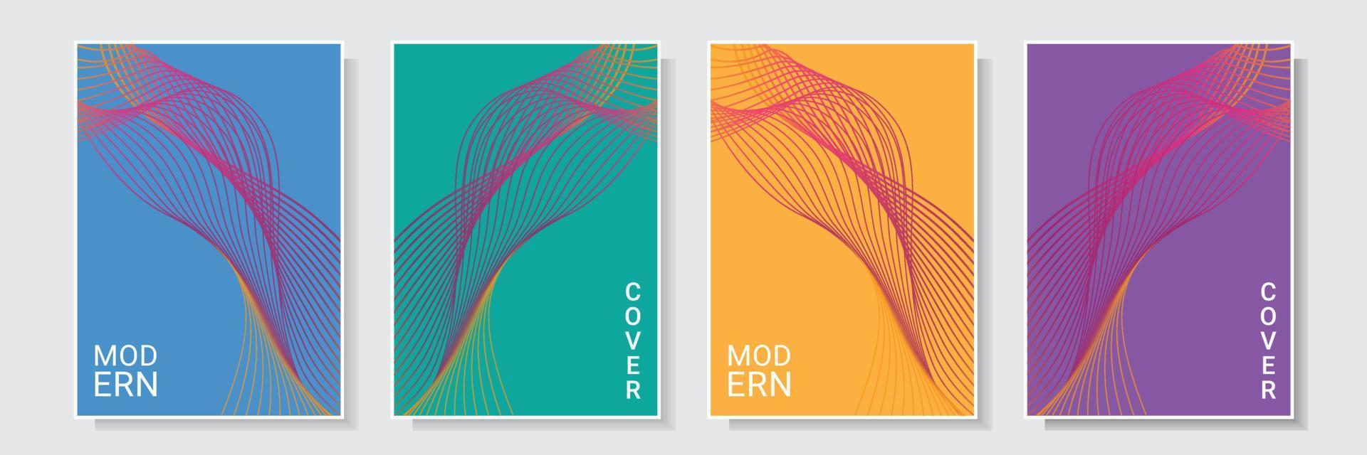 modern gradation wavy cover template design set collection colorful background vector graphic