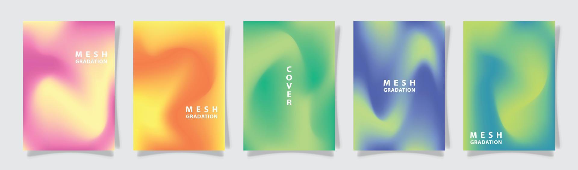 mesh gradation colorful modern cover business template set collection, background vector graphic