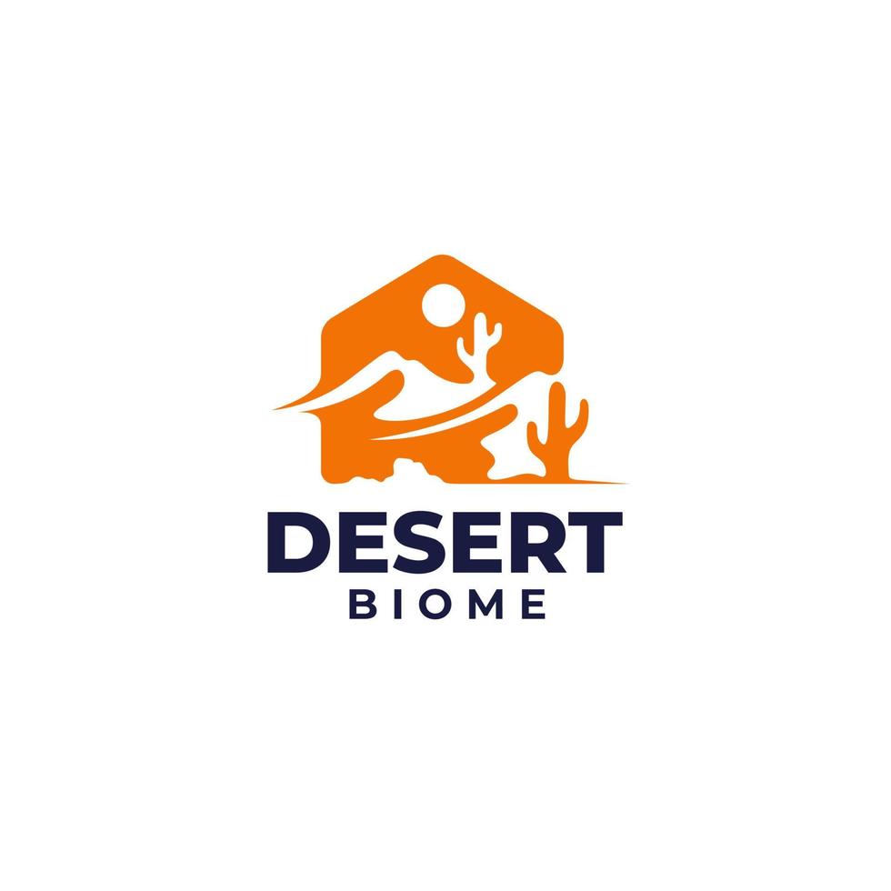 Desertand sunshine Biome Logo Concept Vector Illustration