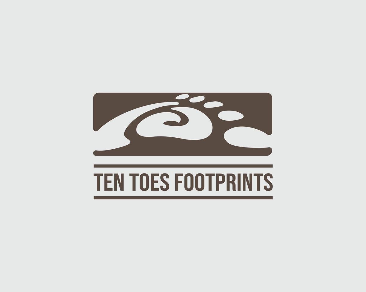 Letter 10 Toes Foot Prints Logo Concept Vector Illustration