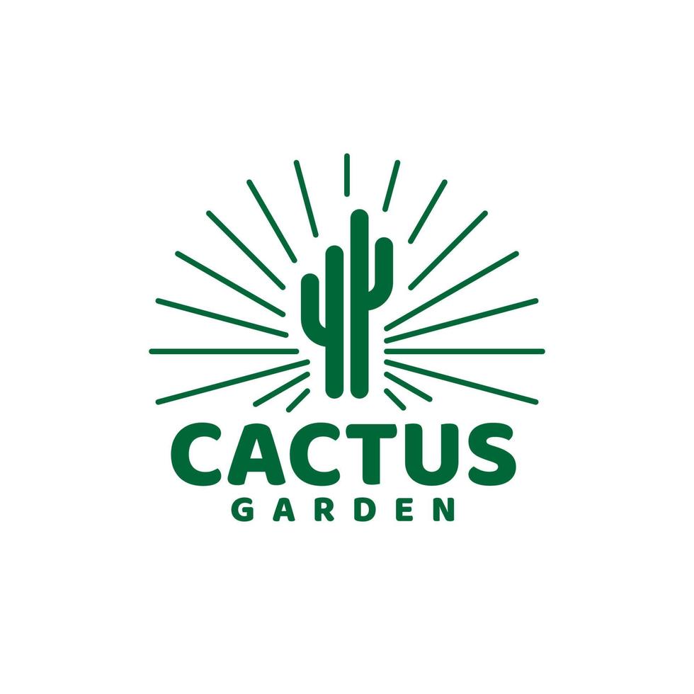 cactus eco jardín logo concepto vector ilustración