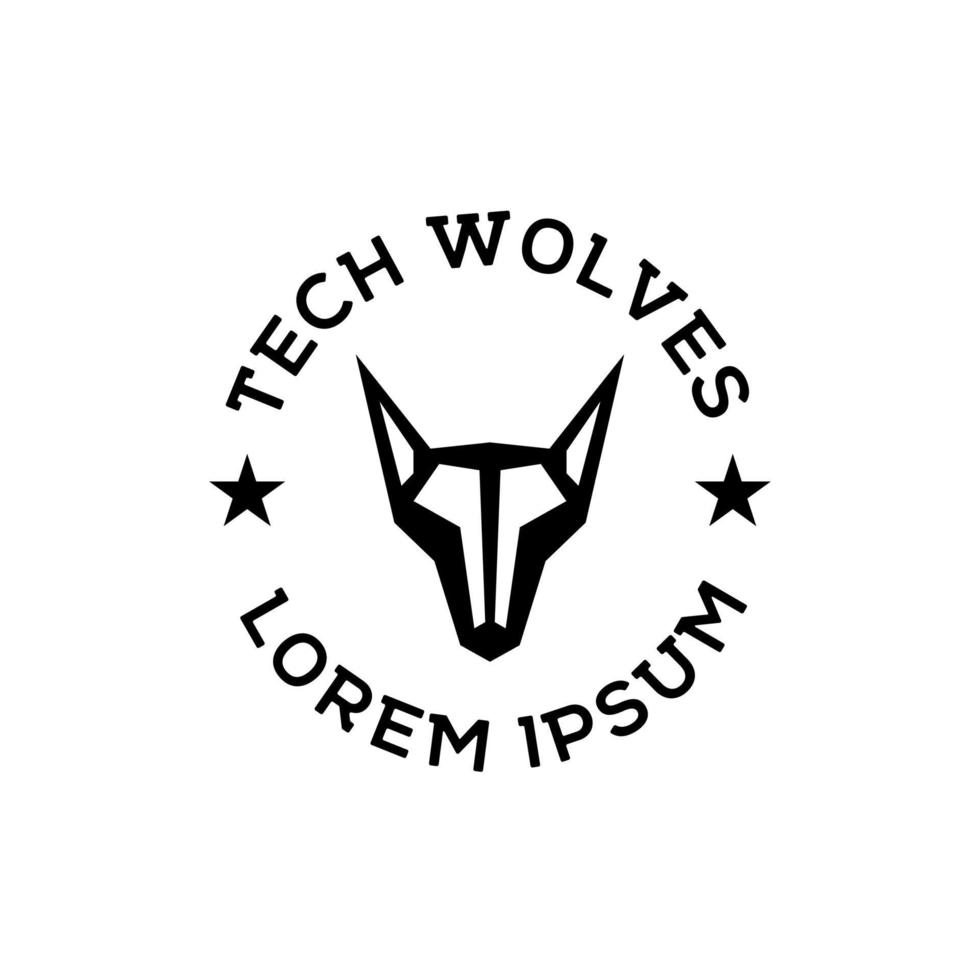 The Wolf Technology Logo Concept Vector Illustration