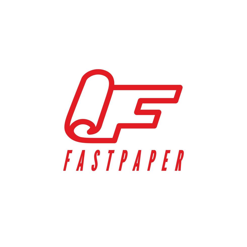 Letter F Rolling Paper Logo Concept Vector Illustration