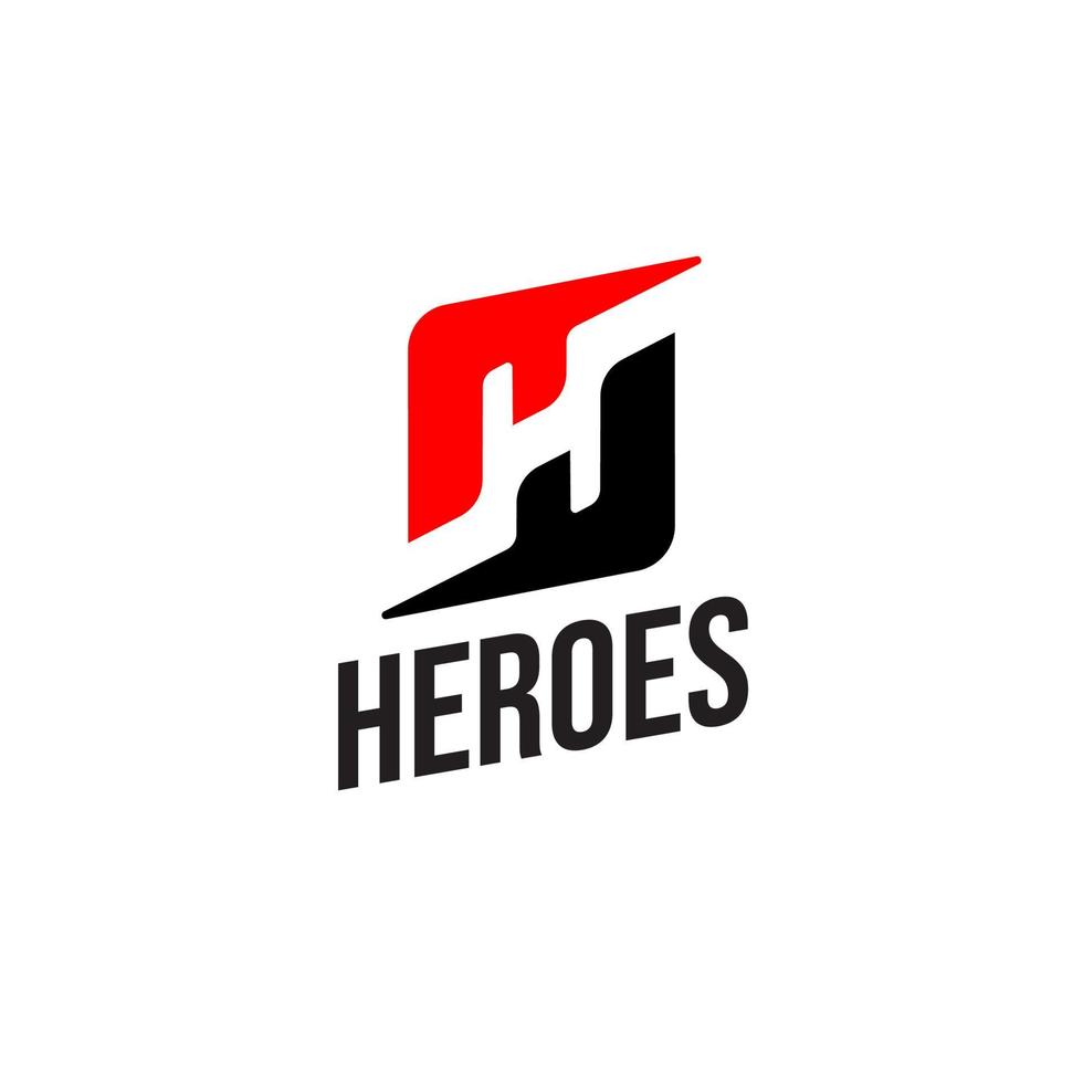 letra h héroes logo concepto vector ilustración