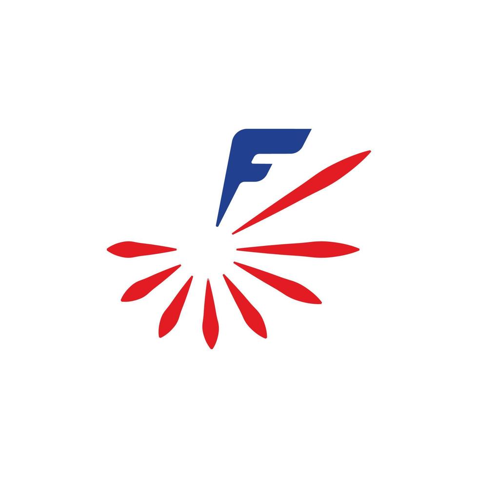 Ilustración de vector de concepto de logotipo de flor de letra f