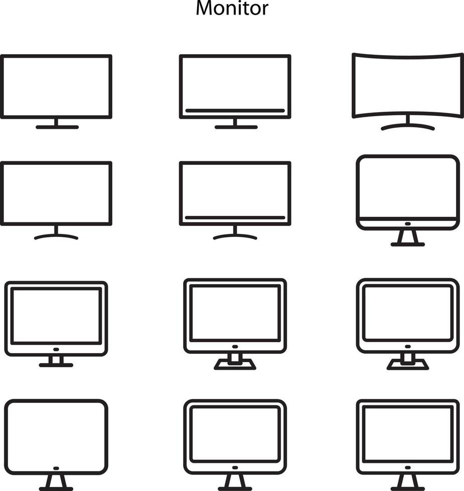 icono de monitor aislado sobre fondo blanco de la colección miscelánea. icono de monitor moderno y moderno símbolo de monitor para logotipo, web, aplicación, ui. señal simple del icono del monitor. vector
