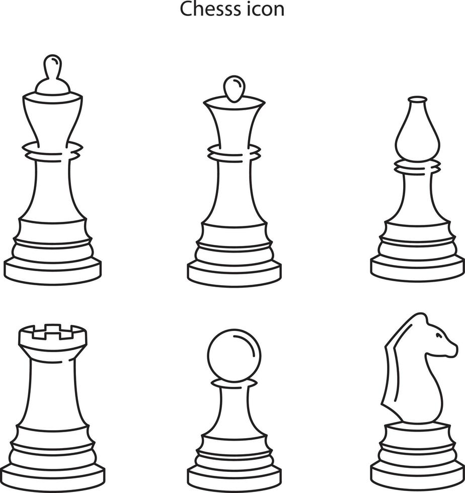 chess icon isolated on white background from sport collection. chess icon thin line outline linear chess symbol for logo, web, app, UI. chess icon simple sign. icon set vector