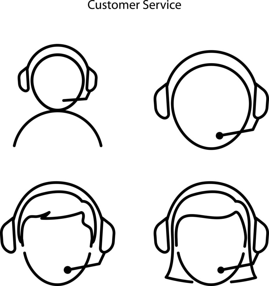 customer service icon isolated on white background from fintech collection. customer service icon trendy and modern customer service symbol for logo, web, app, UI. customer service icon simple sign. vector