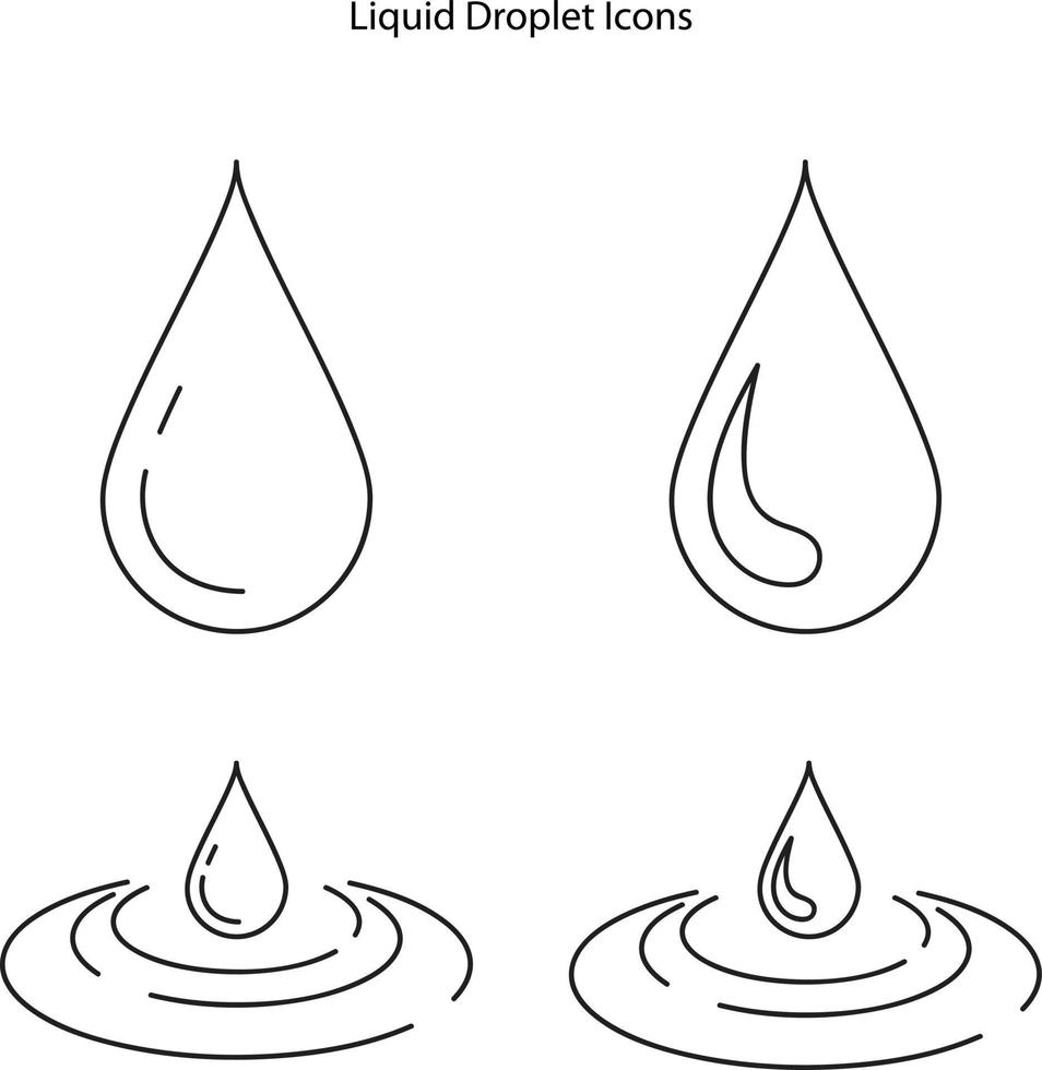 Drop water icons. Logos of raindrops. Droplet blood or oil. Symbol of drip liquid. Outline shapes for rain, milk, sweat, tear. Set of dyes. Graphic moisture icon. set icons vector