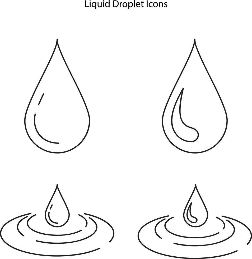 soltar iconos de agua. logos de gotas de lluvia. gotas de sangre o aceite. símbolo de líquido de goteo. delinear formas para lluvia, leche, sudor, lágrimas. conjunto de tintes. icono gráfico de humedad. establecer iconos vector