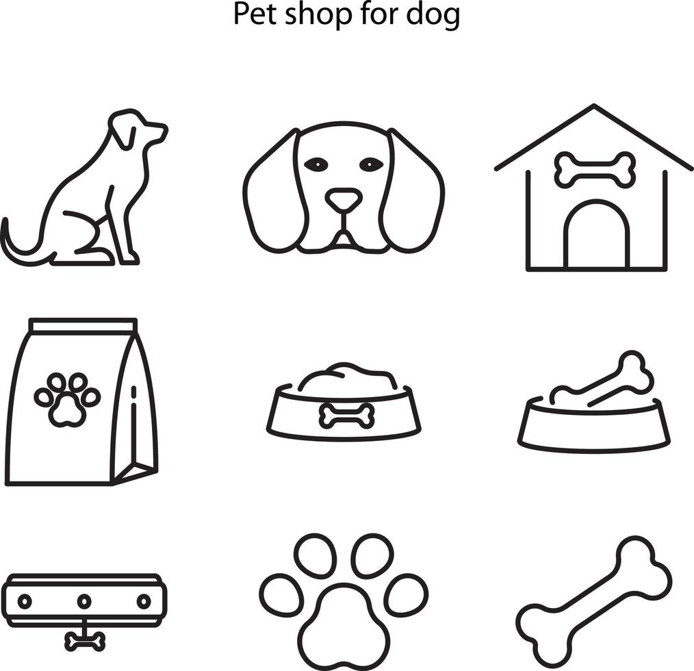 icono de línea de tienda que admite mascotas. tienda da la bienvenida a los animales domésticos. tienda de mascotas. servicios contemporáneos para mascotas. vida de mascotas en el hogar y concepto de comunidad de dueños de mascotas. ilustración vectorial aislada. vector