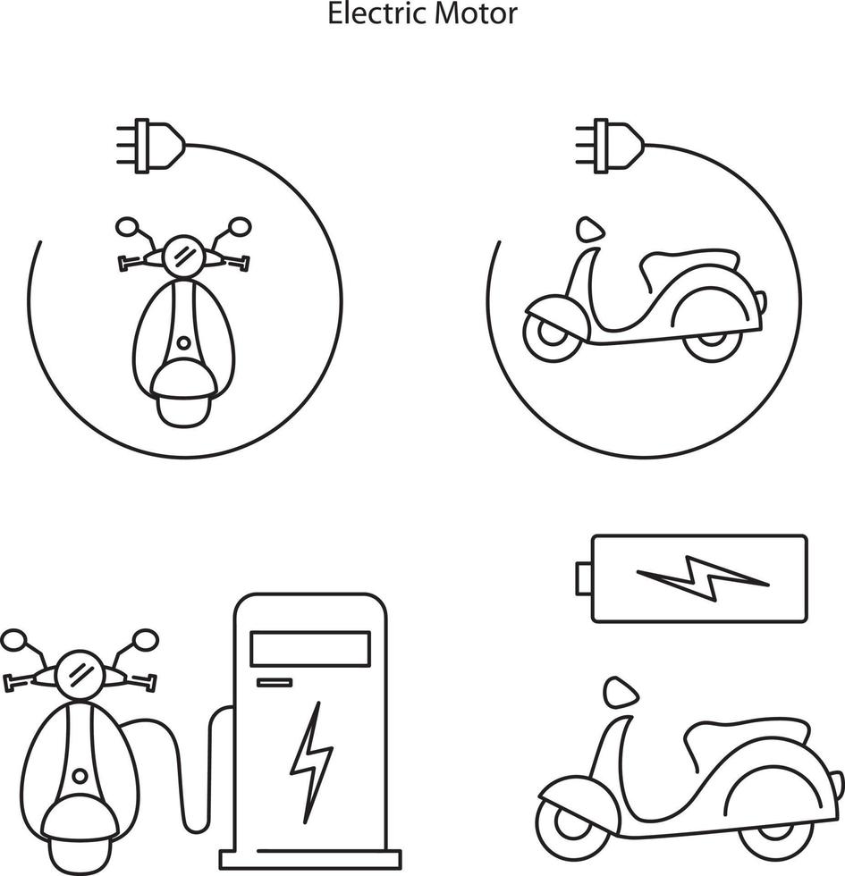 icono de motor eléctrico aislado sobre fondo blanco de la colección smart city. icono de motor eléctrico moderno y moderno símbolo de motor eléctrico para logotipo, web, aplicación, ui. icono de scooter eléctrico signo simple vector