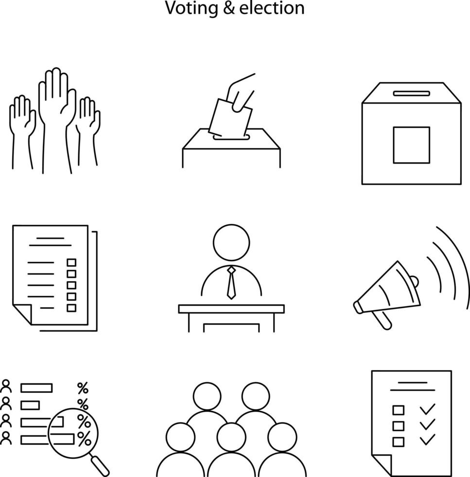 icono de elección y votación aislado sobre fondo blanco de la colección política. icono de elección y votación símbolo de elección y votación moderno y moderno para logotipo, web, aplicación, ui. vector