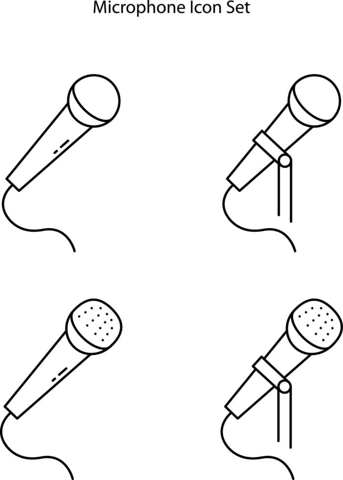 microphone icon set isolated on white background from celebration collection. microphone icon thin line outline linear microphone symbol for logo, web, app, UI. microphone icon simple sign. vector