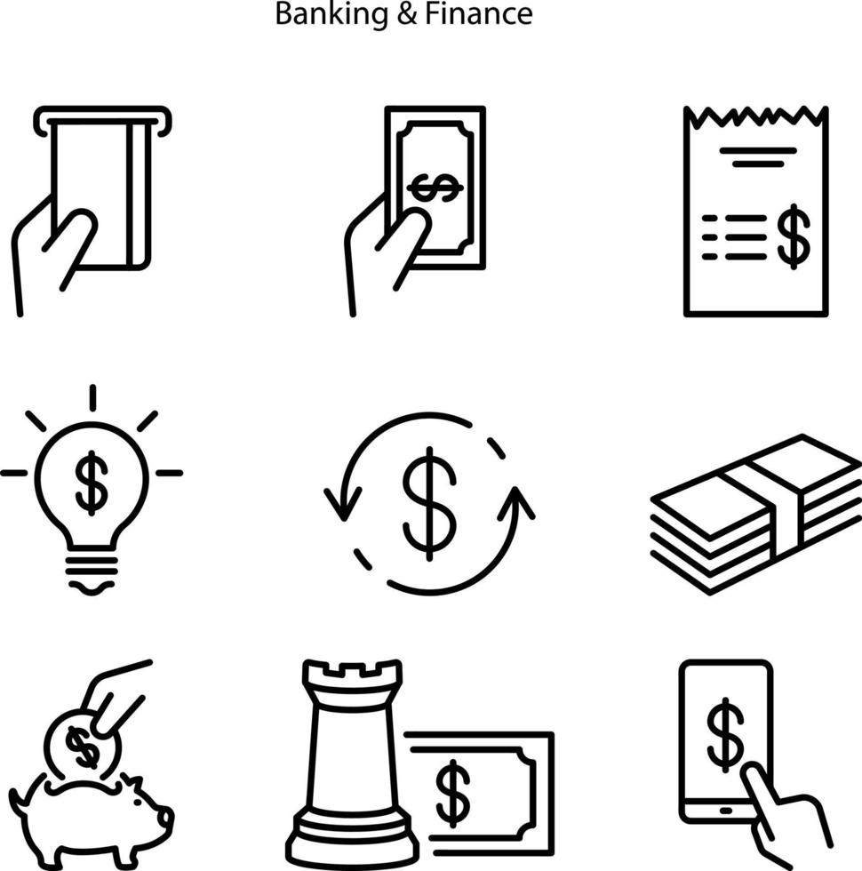 icono de banca y finanzas aislado sobre fondo blanco de la colección de finanzas y negocios. icono de banca y finanzas símbolo de moda y moderno para logotipo, web, aplicación, ui. icono de finanzas signo simple. vector