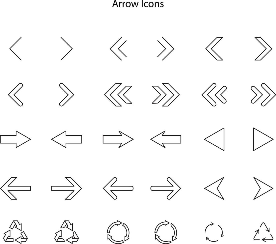 Set arrow icon. Collection different arrows sign. Set of flat icons, signs, symbols arrow for interface design, web design, apps and more. Arrows big black set icons. Arrow icon. vector