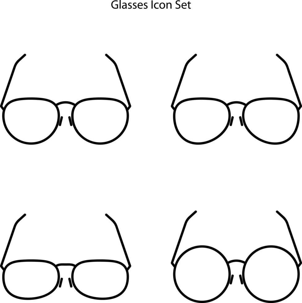 conjunto de iconos de gafas aislado sobre fondo blanco. icono de gafas contorno de línea delgada símbolo de gafas lineales para logotipo, web, aplicación, ui. icono de gafas signo simple. vector