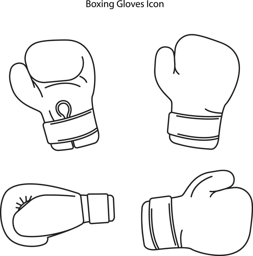 conjunto de iconos de guante de boxeo aislado sobre fondo blanco. icono de guante de boxeo contorno de línea delgada símbolo de guante de boxeo lineal para logotipo, web, aplicación, ui. vector