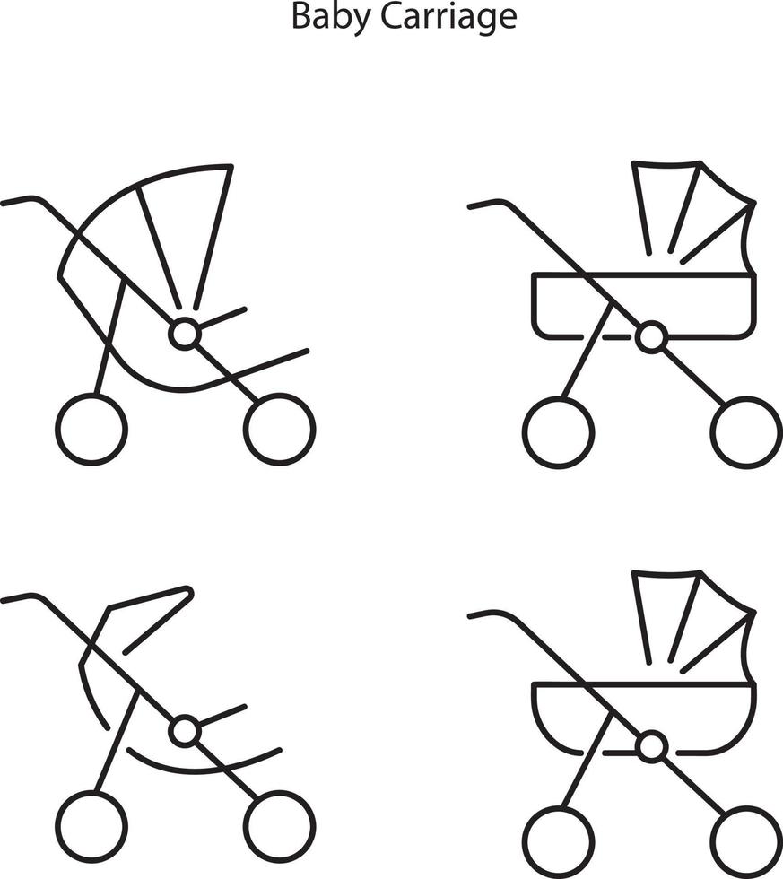 baby stroller icon isolated on white background. baby stroller icon thin line outline linear baby stroller symbol for logo, web, app, UI. baby stroller icon simple sign. icon flat vector