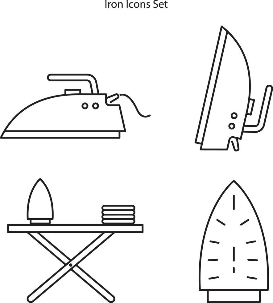 ironing icons set isolated on white background from stay at home collection. ironing icon thin line outline linear ironing symbol for logo, web, app, UI. ironing icon simple sign. vector