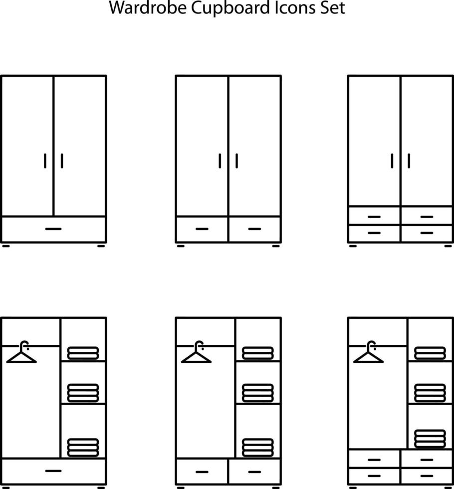 icono de armario aislado sobre fondo blanco de la colección de muebles. icono de armario moderno y moderno símbolo de armario para logotipo, web, aplicación, ui. signo simple del icono del armario. ropa de guardarropa vector