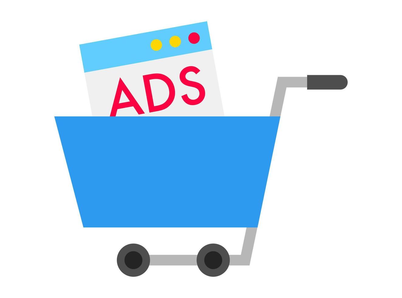 Ads with cart icon vector