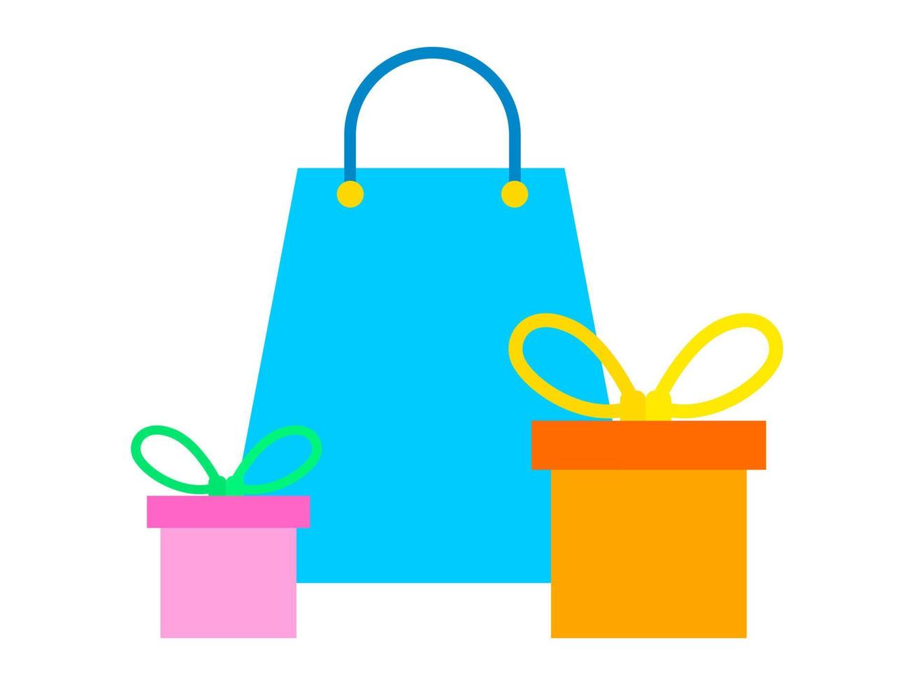 Shopping bag and gift icon vector
