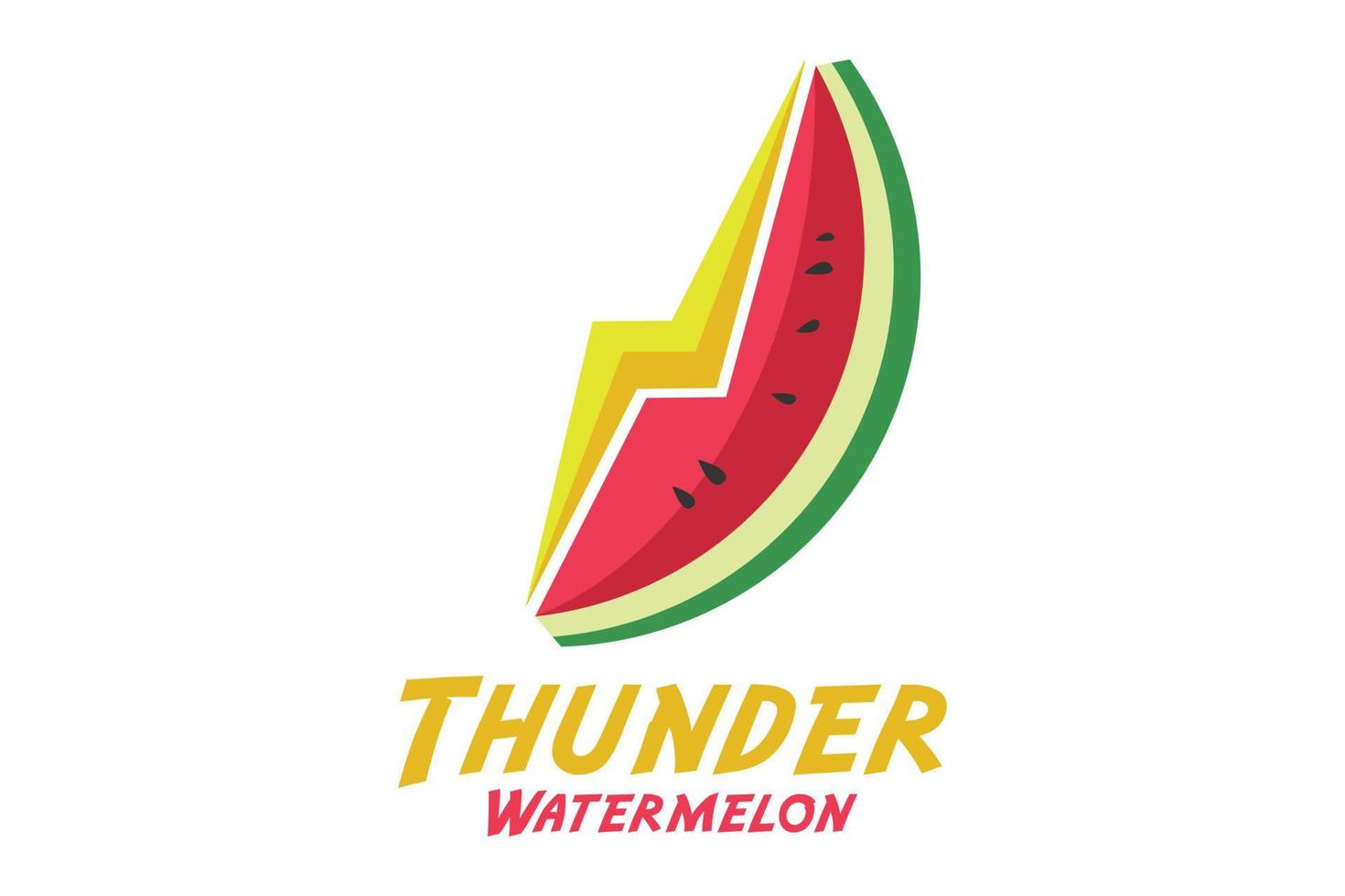 Thunder With Watermelon Logo Combination vector